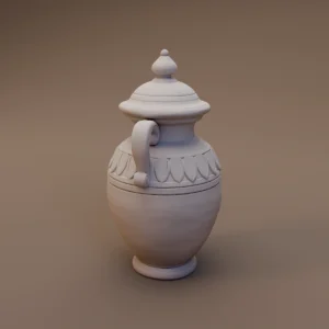 Lidded Decorated Amphora