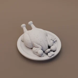 Roast Bird on Serving Plate