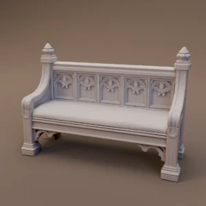 Carved High Back Bench