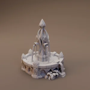 Elven Statue on Round Platform