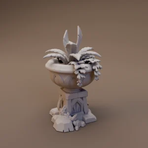 Leafy Plant in Pedestal Urn