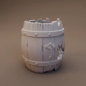 Broken Wooden Barrel