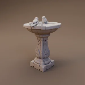 Carved Stone Birdbath