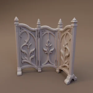 Leaf Carved Folding Screen