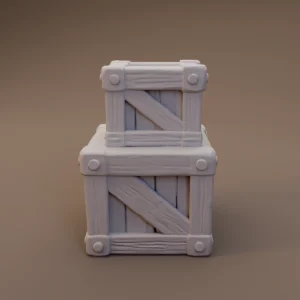 Stacked Wooden Cargo Crates
