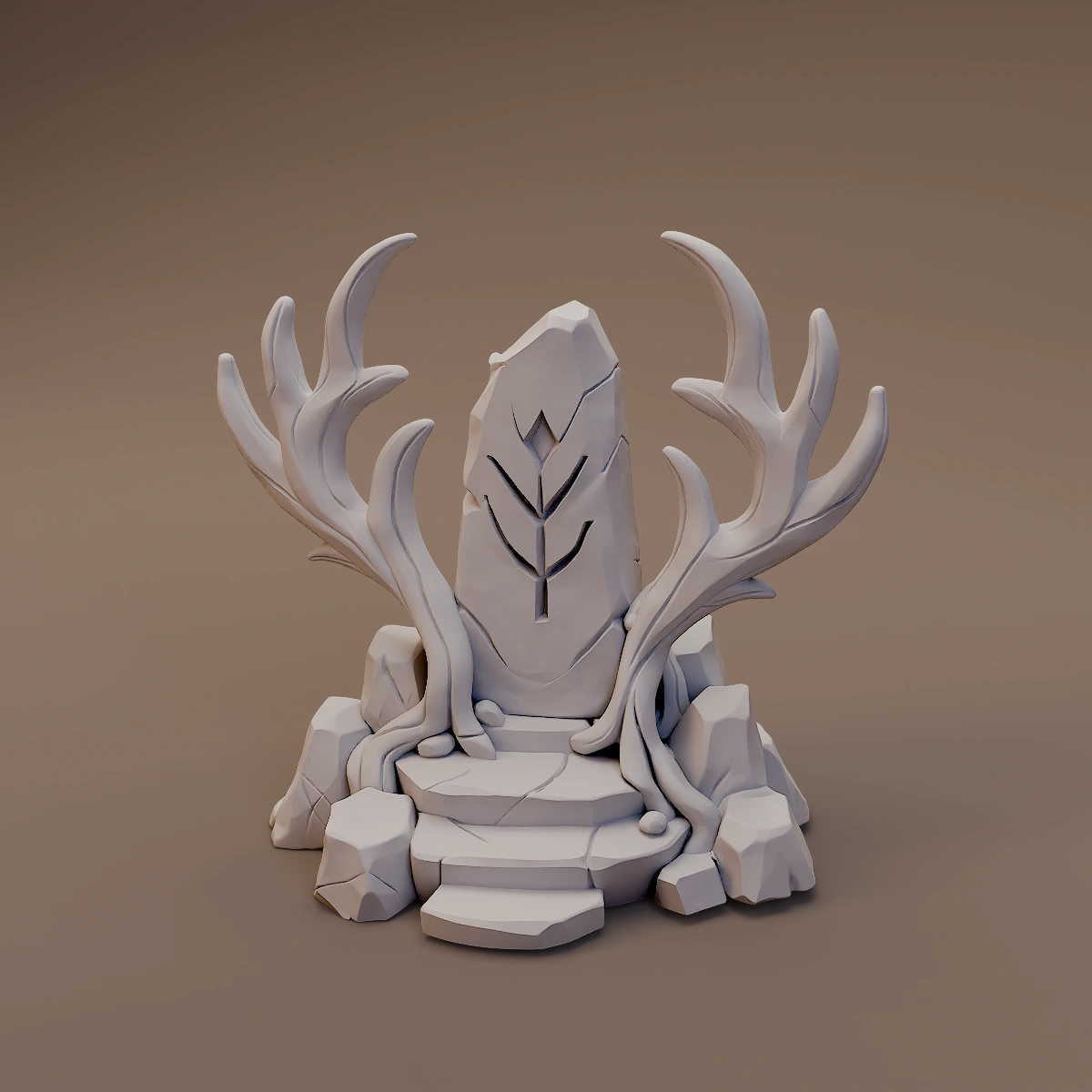 Antler Carved Stone Altar