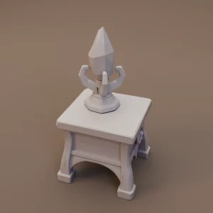 Crystal on Small Square Table