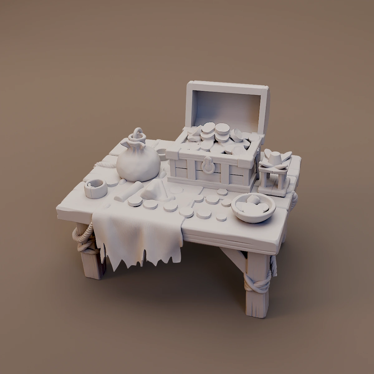 Nautical Map and Treasure Table