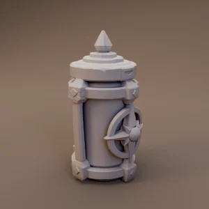 Rune Marked Cylindrical Container