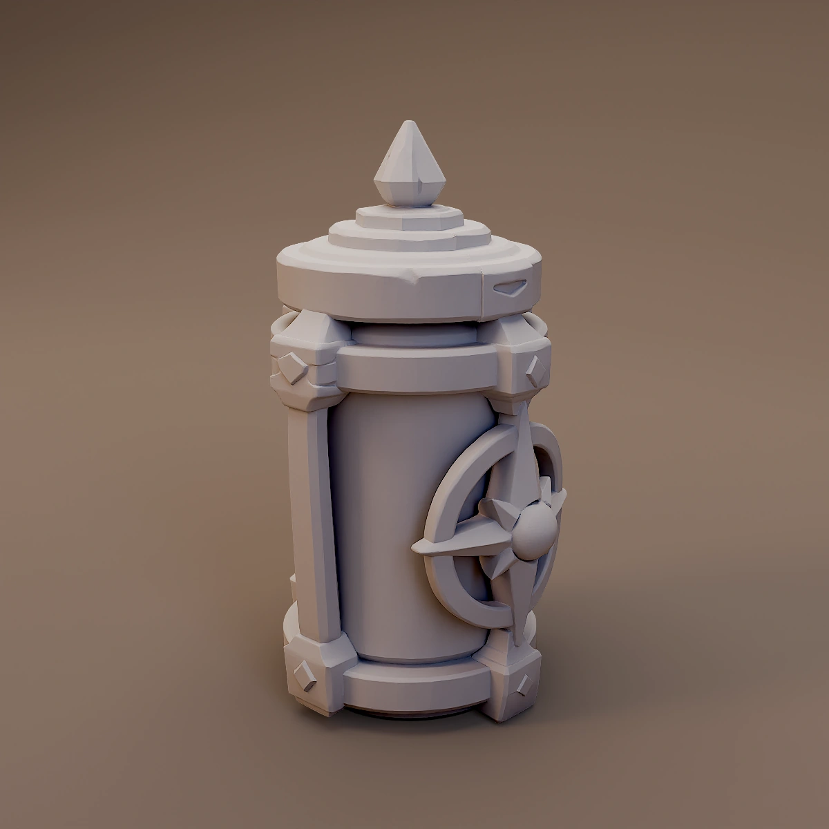 Rune Marked Cylindrical Container