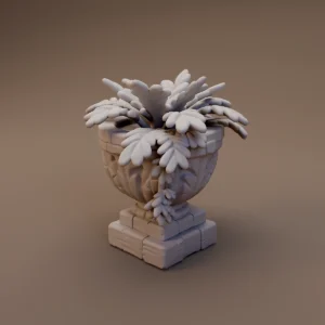 Leafy Stone Garden Urn