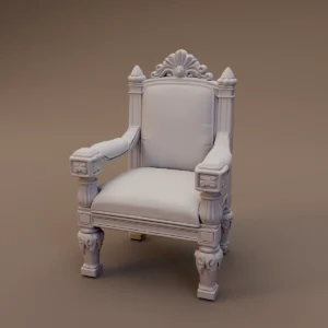 Carved Wooden Armchair