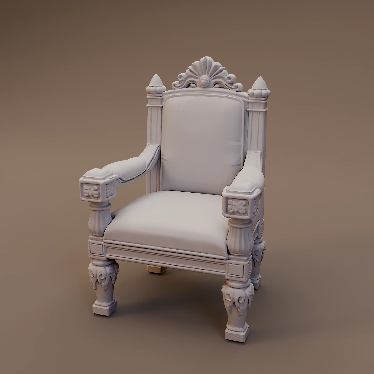 Carved Wooden Armchair