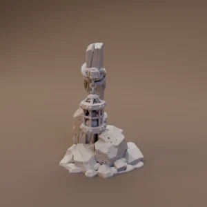 Lantern Hanging from Leaning Post
