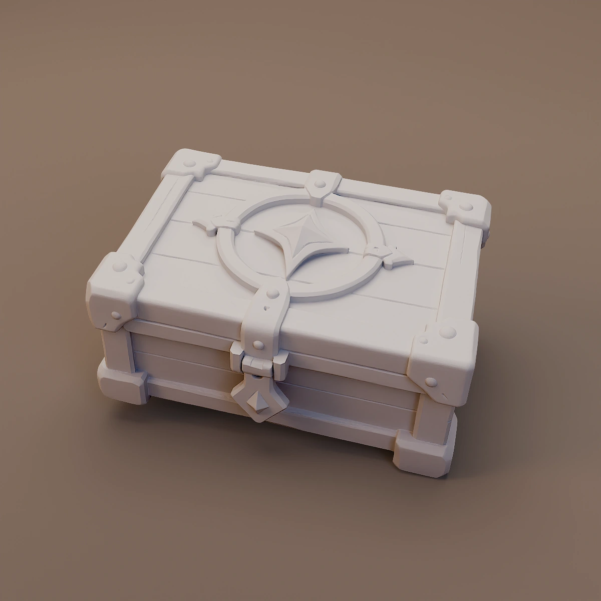 Rune Carved Flat Storage Chest