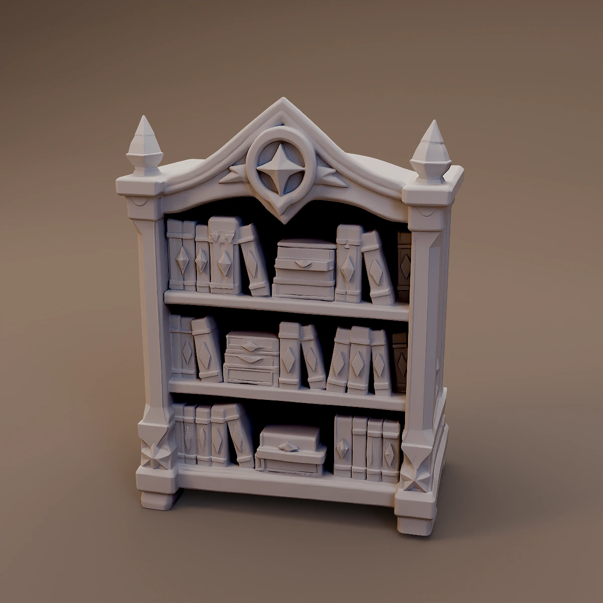 Carved Wooden Bookcase