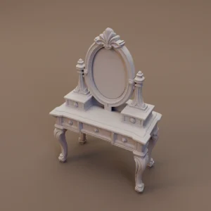 Oval Mirror Vanity Table