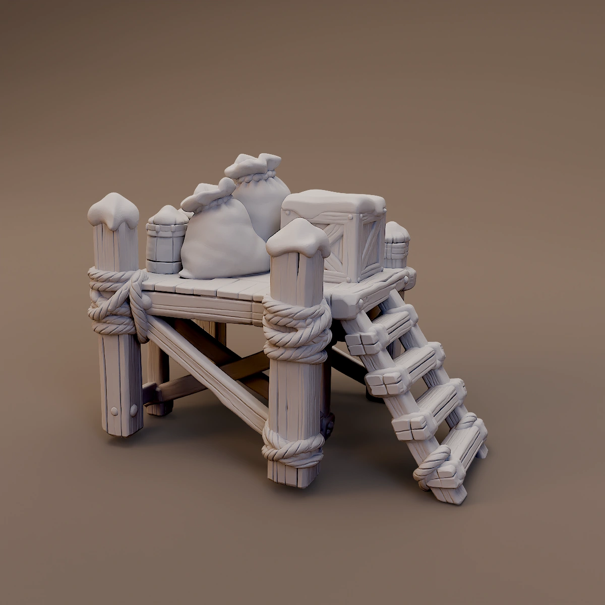 Raised Wooden Platform with Steps