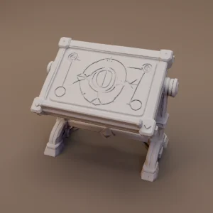 Rune Carved Slanted Stone Table