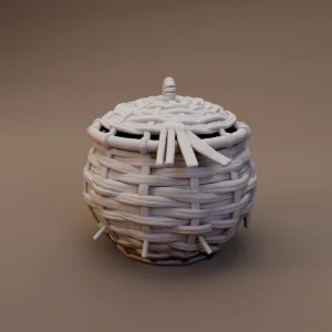 Lidded Wicker Basket