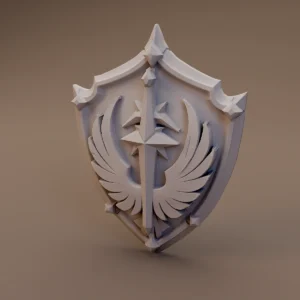 Winged Star Heraldic Shield