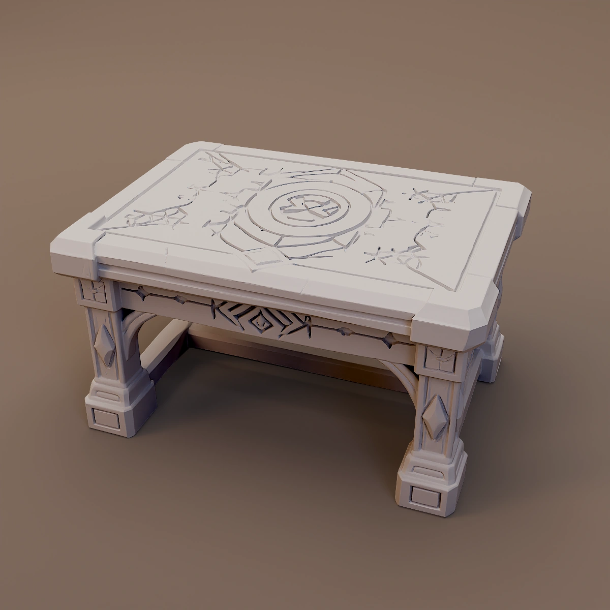 Engraved Stone Worktable