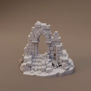 Ruined Stone Doorway and Rubble