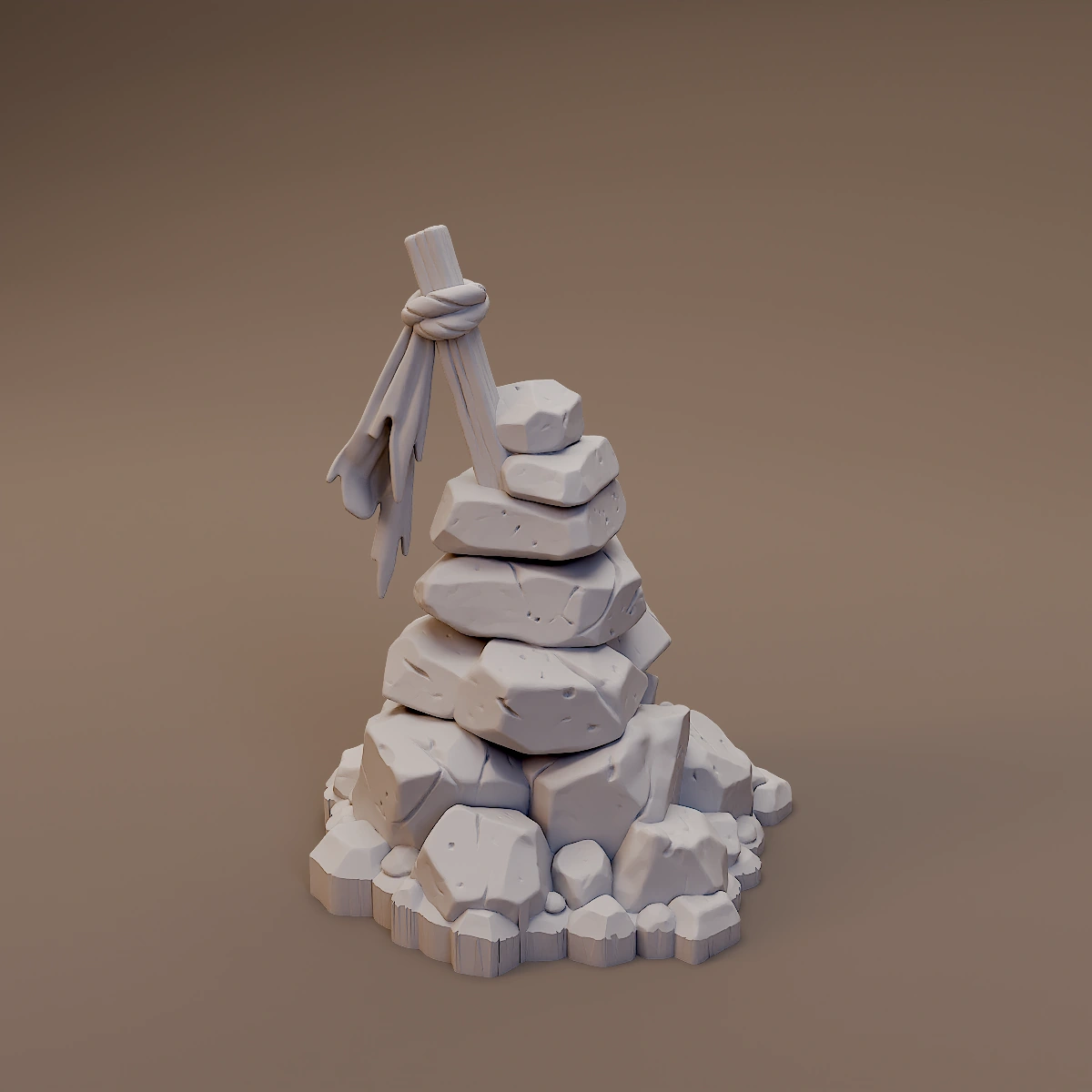 Small Stone Cairn with Cross