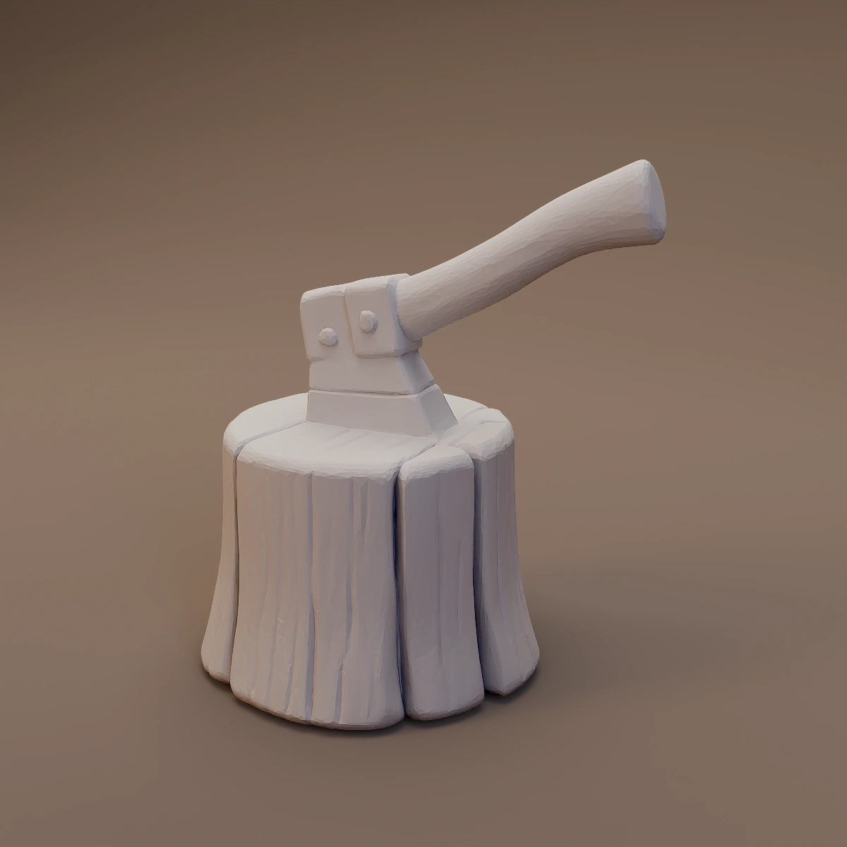 Axe in Round Chopping Stump