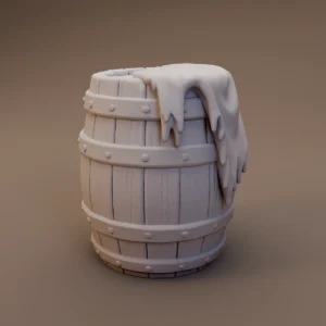 Cloth Draped Storage Barrel