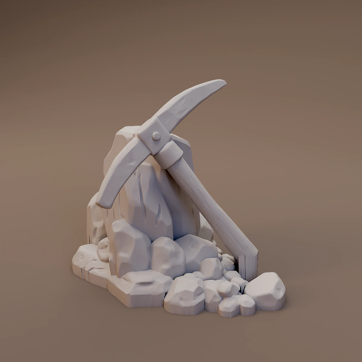 Pickaxe in Rock Pile
