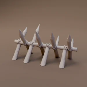 Angled Wooden Stake Barrier