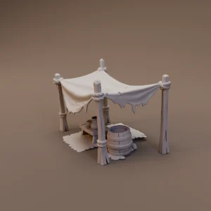 Canvas Shade Shelter with Pottery