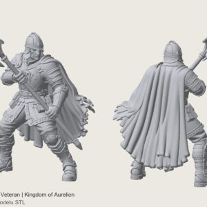 Halberdier Veteran – podgląd STL – Kingdom of Aurelion